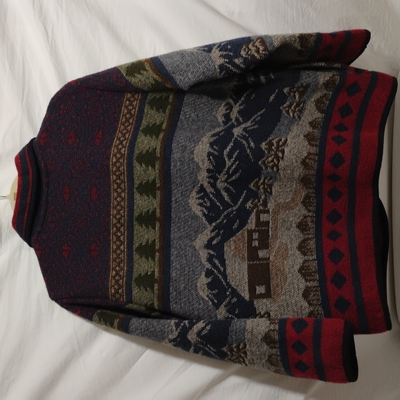SALE! Sonoma Wool Blend House & Snow Top Mountain Scene Sweater Jacket (X-64) - Picture 8 of 12
